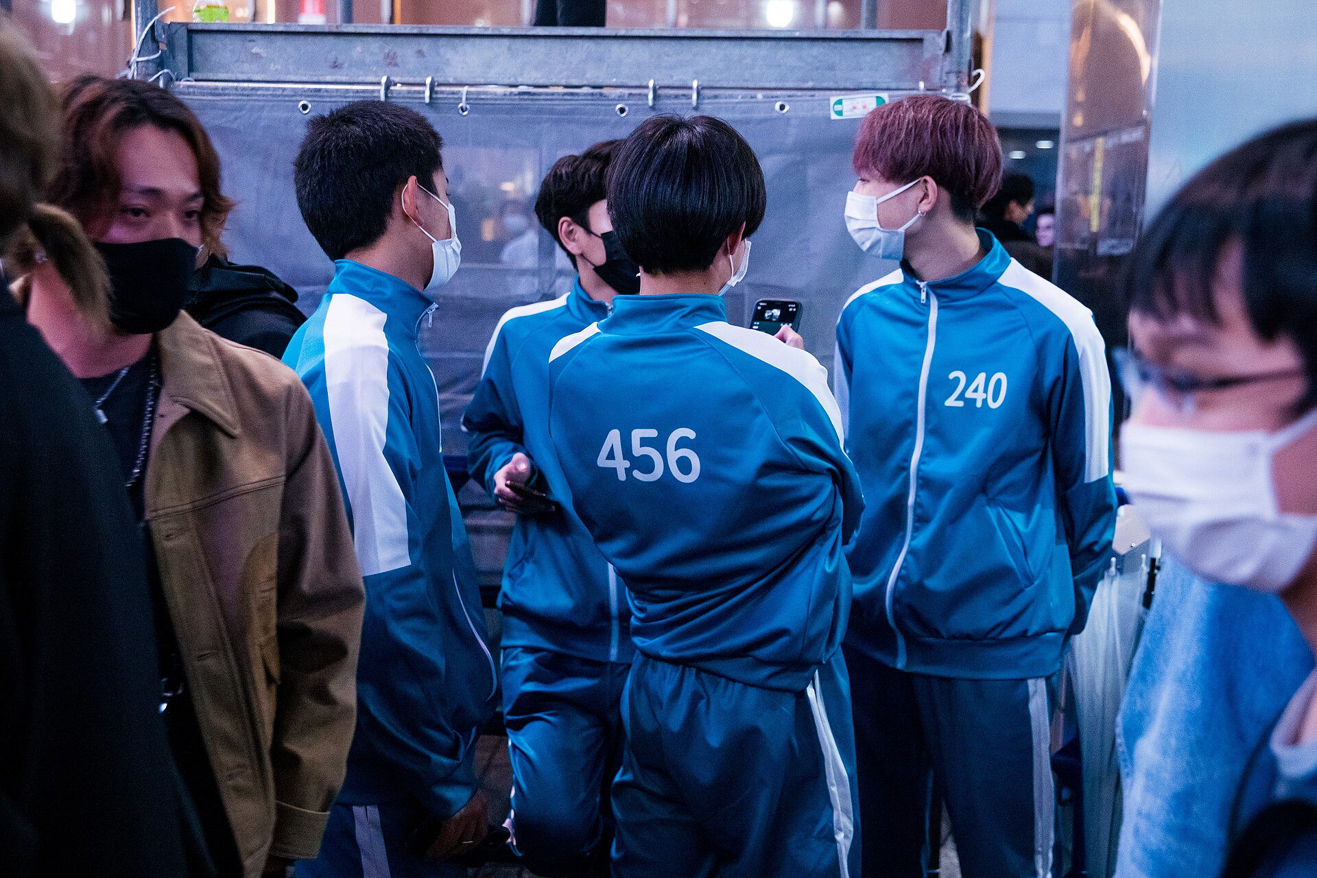 Players wearing 456 tracksuits